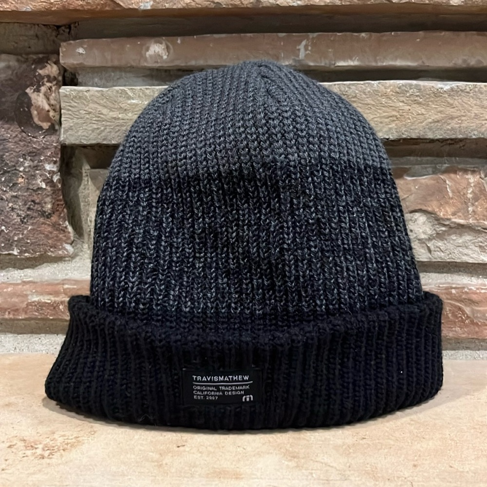 Travis Mathews Prevailing Winds Black Knit Beanie